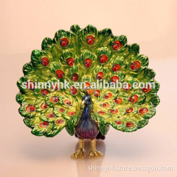 Hot sale peacock shape trinket box jewelry box for home decoration